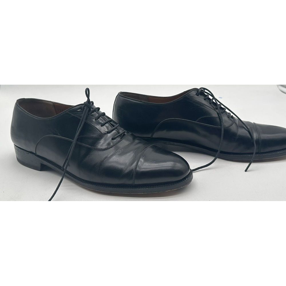 Salvatore Ferragamo Shoes Mens 8D Made in Italy Firenze Black Leather Oxford